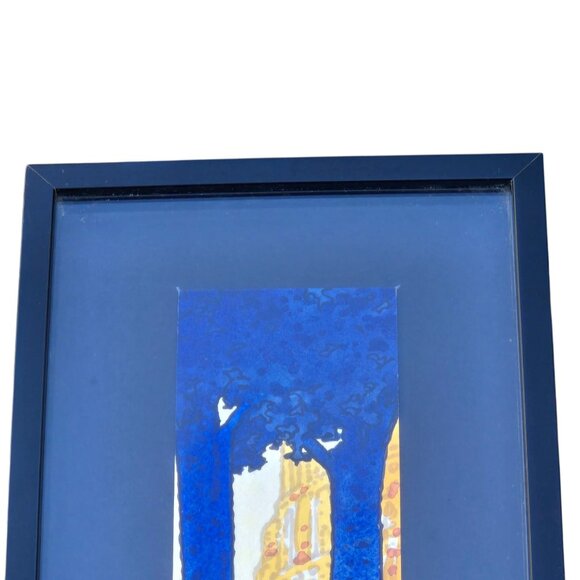 Nicola Perucca Framed Watercolor An Ancient City 2006 Wall Art 16 inch Blue Tree - Picture 3 of 16